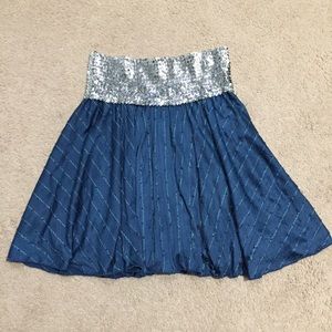 MKM Designs Skirt Size Medium Teal Silver Sequin